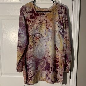 Flower Abstract long sleeve blouse